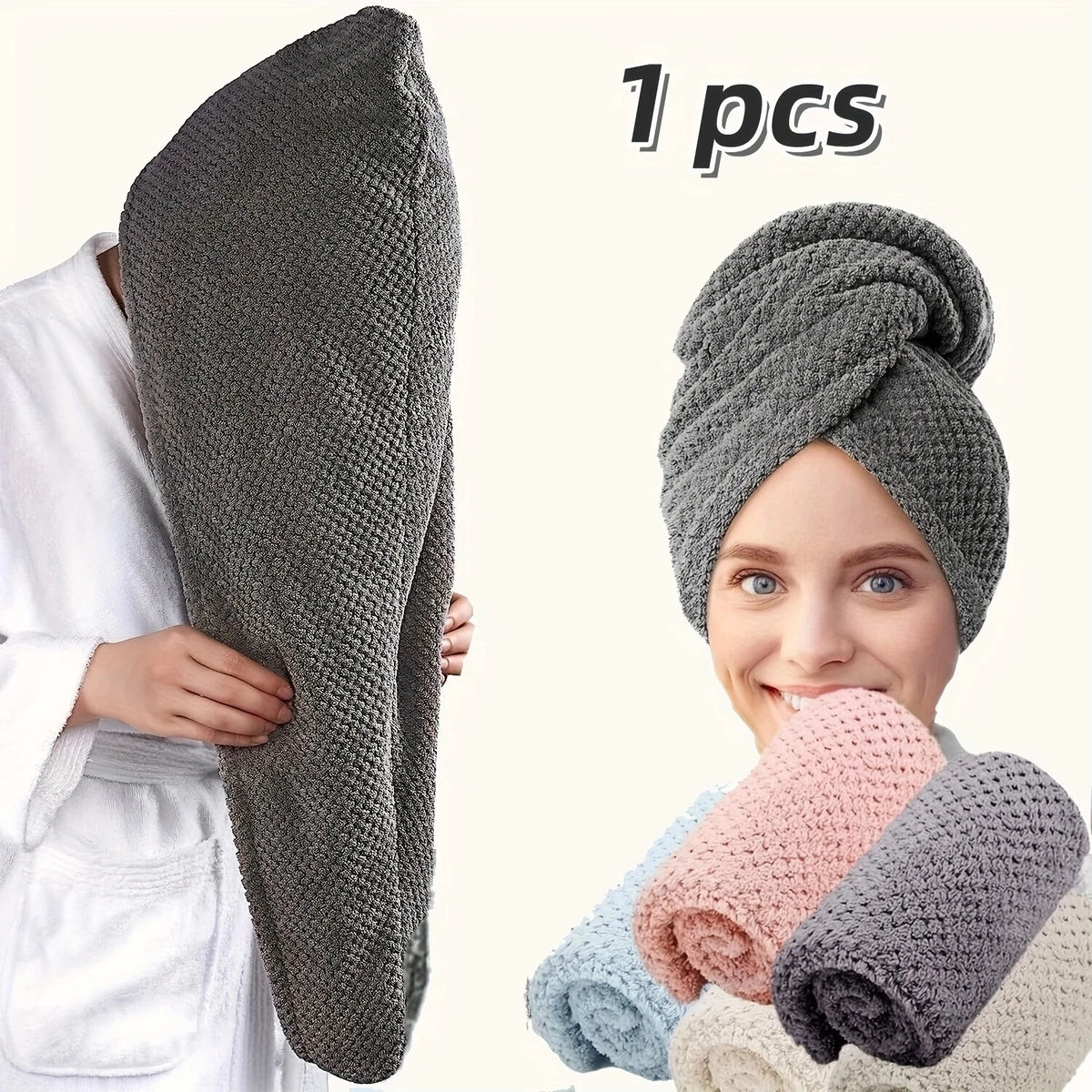 Quick-Dry Microfiber Hair Towel Wrap
