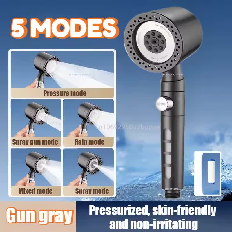 5-Mode Filtered High-Pressure Shower Head